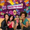 90er Retro Party Hintergrundbanner - Hochwertiges Vinylbanner, geeignet für Geburtstagsfeiern mit Hip-Hop- und Graffiti-ThemaDJH