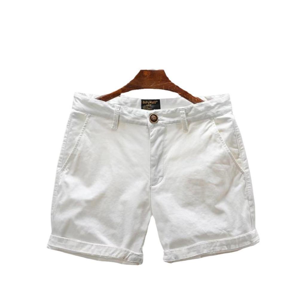 Men's Korean Style Casual Summer Wide-Leg Shorts with Unique Belt Design