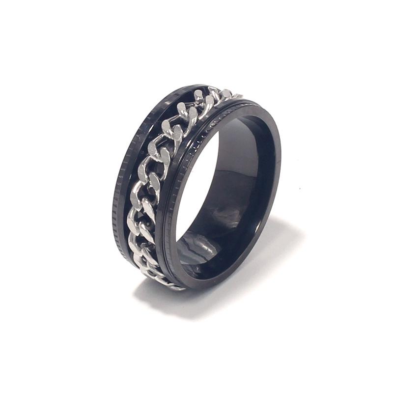 Herren Dominanter Drehbarer Edelstahl Kettenring - Trendiger, Nischen-, Anlaufbeständiger Titanschmuck