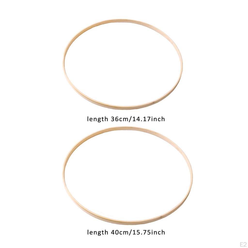 2Pcs Bamboo Floral Hoops Craft Rings Multipurpose Dreamcatcher Hoops, Macrame for Wall Hanging