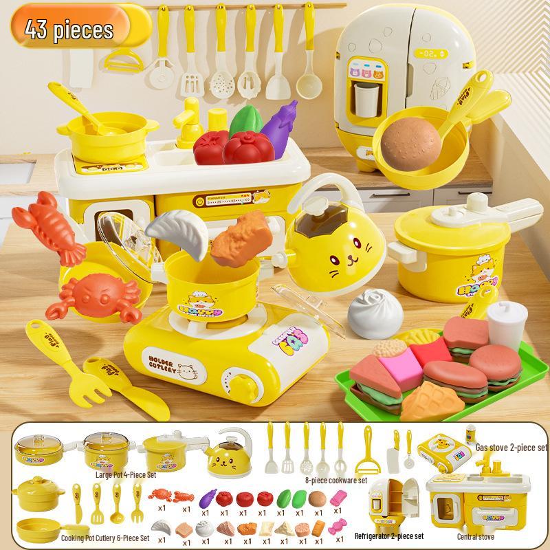Mini Rice Cooker Play Set for Kids - Cat Design Toy