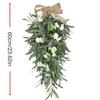 Spring Summer Wreath Hanging Ornament Photo Props Home Decor Artificial Floral Swag for Office