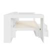 90x200 Wood Platform Bed with Shelves, Drawers, Charging Station and Upholstered Headboard, With Colorful LED Lights, White