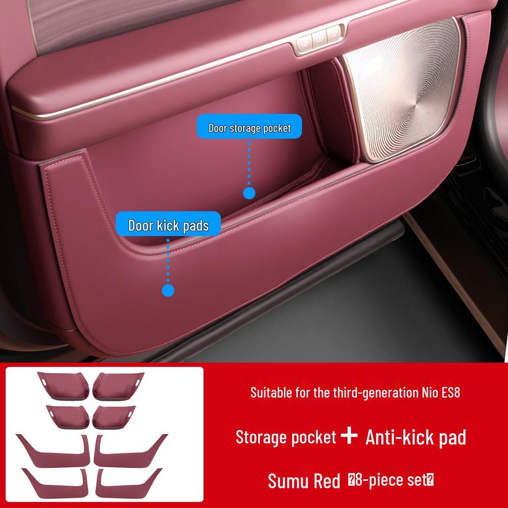 Suitable for 26 NIO 3rd Gen ES8 Models: Car Door Kick Panels & Interior Protection Mats