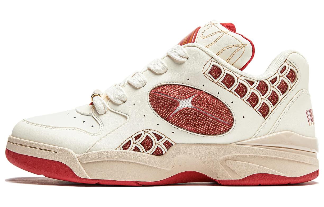 Li Ning Shooting Star Нескользящие Низкие Повседневные Кроссовки Унисекс Бежевый Красный AZGU025-3 45
