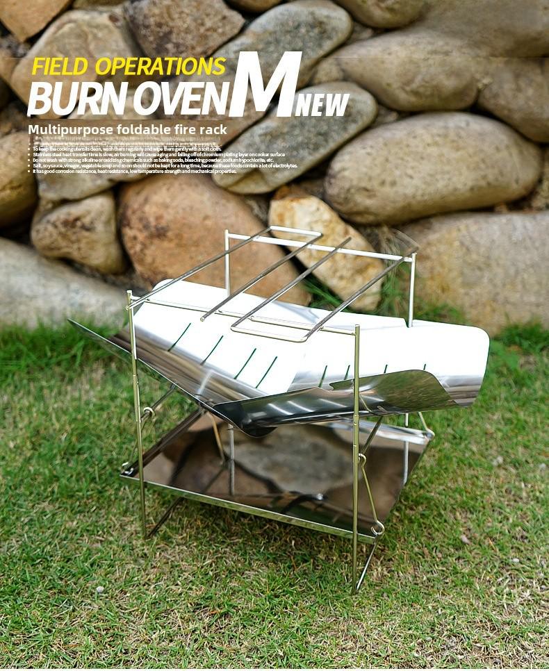 Ultra-Light Foldable Outdoor BBQ Grill & Portable Firewood/Charcoal Stove