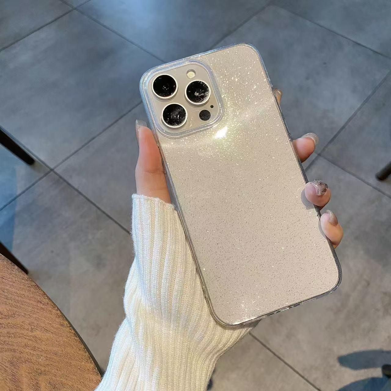

Transparent glitter magnetic soft case For iPhone 11/12/13/14/15/16/17ProMax Shine powder Magsafe magnetic attachment iPhone 16 Pro Max
