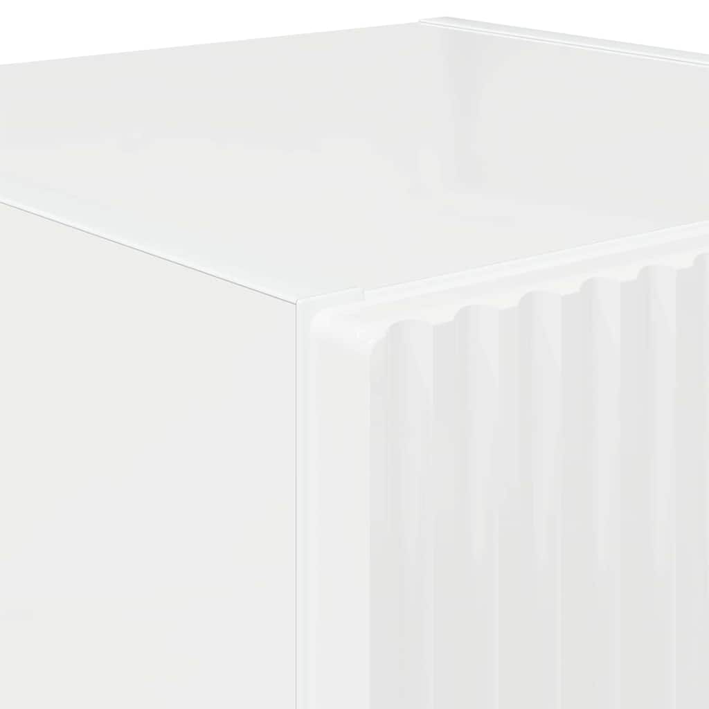 Wall Mounted TV Cabinet Glossy White 30 X 31 X 80 Cm Engineered Wood