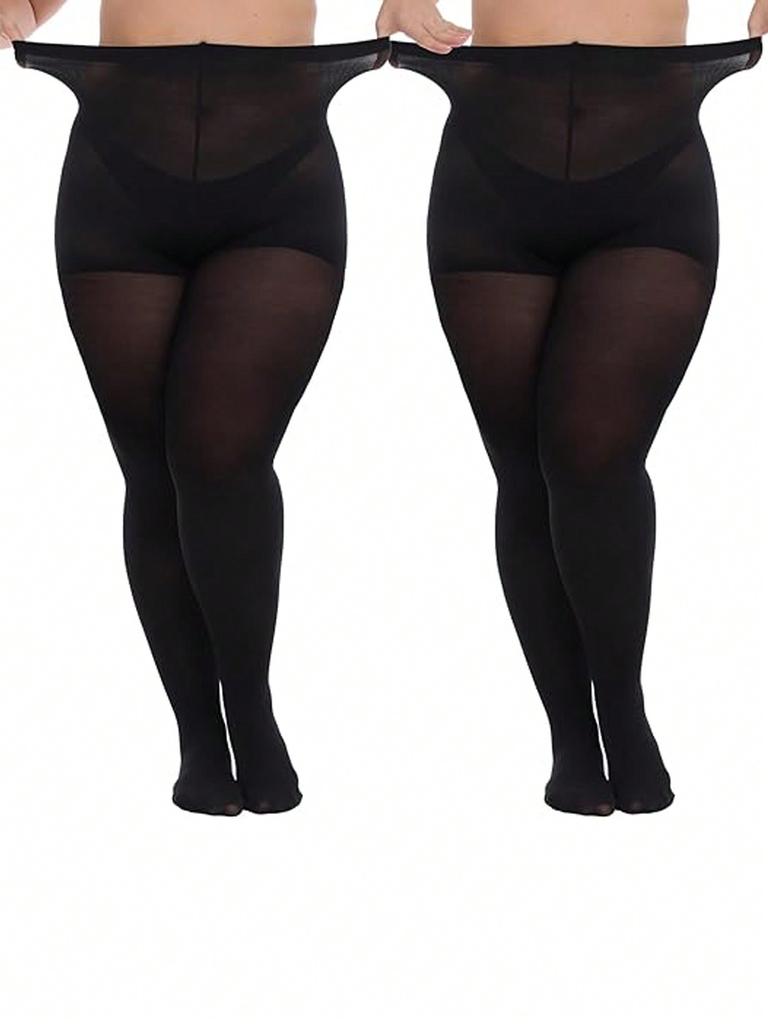 A PAIRS Transparent Black Solid Color Plus Size Pantyhose Ultra-thin Nylon Stocking Korea Slim High Quality Tights
