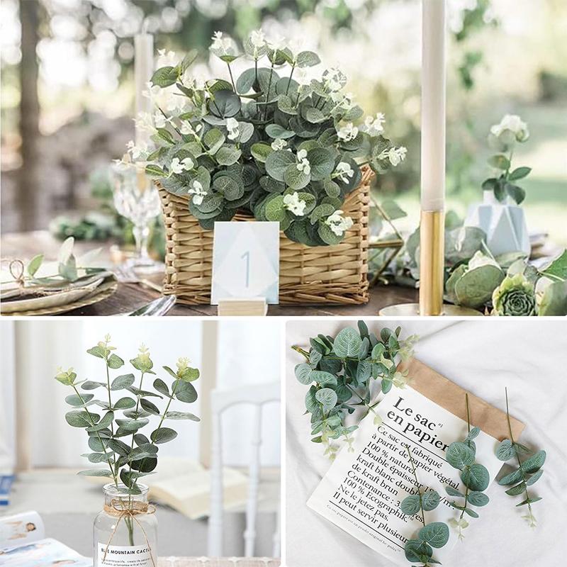 5/10/20Pcs Eucalyptus Leaves Artificial Plant Bouquet For Home Room Decor Garden Wedding Decoration DIY Wreath Garland Accessory