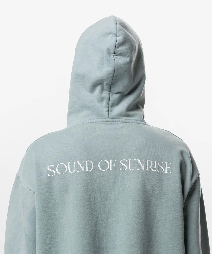 Sound Of Sunrise Sun Faded Like Zip-Up Hoodie Light Green