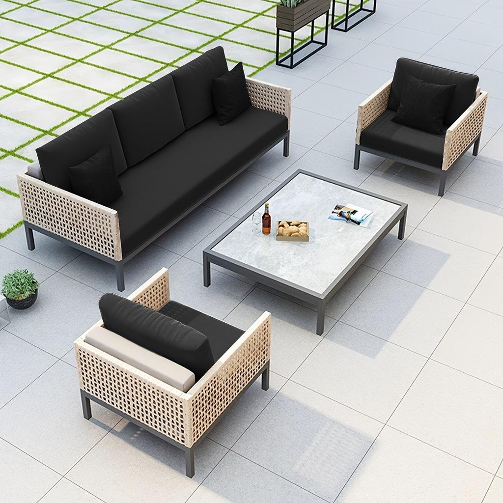 1pc 1/2/3 Seater Elastic Outdoor Courtyard Cushion Cover, Cushion Cover To Replace Courtyard Furniture Sofa Cover, Washable Furniture Protective Cover