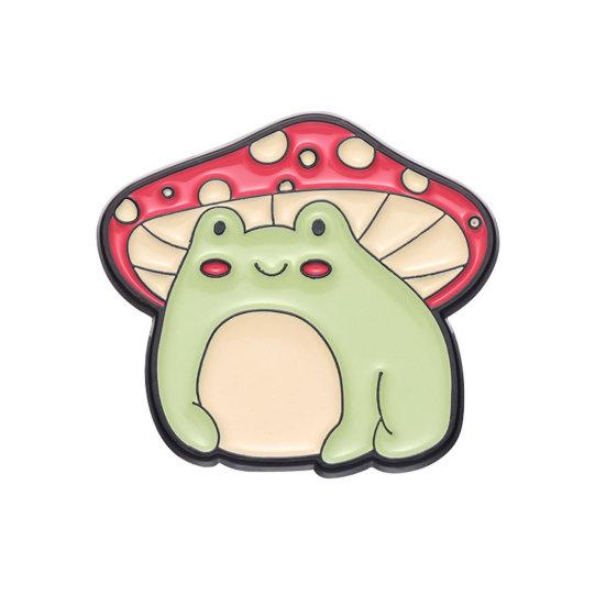 Brooch Pin Frog Mushroom Pin Enamel Design Lapel Glaze A
