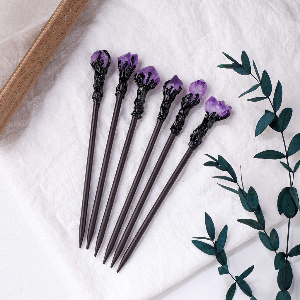1pc Natural Crystal Column Hairpin Simple Hairpin Hairpin Plate Hairpin Step Accessories Holiday Gift arbol de cuarzo rosequartz
