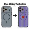 Stripe Heart Pattern Case For iPhone 17 18 Pro Max For iPhone 16 15 14 13 Pro Max Magnetic For Magsafe Skin Feel Hybrid Phone Cover