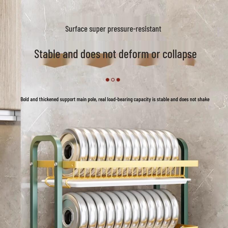 Double-Layer Countertop Dish Drying Rack with Drainboard