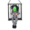 Halloween Animated Glowing Screaming Prisoner Skull In Cage Decor Haunted House Bar Escape Room Party