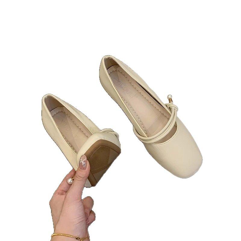 Mary Jane High Heels with Skirt Small Leather Shoes Single Shoes Women's New Women's Shoes Spring and Autumn Comfortable Flats