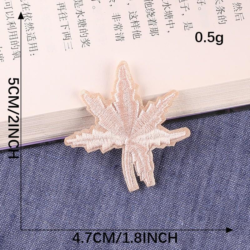 Embroidery Label Maple Leaf Hotel Linen Patch Hole Decal Down Jacket Patch Sticker Embroidery Cloth Sticker
