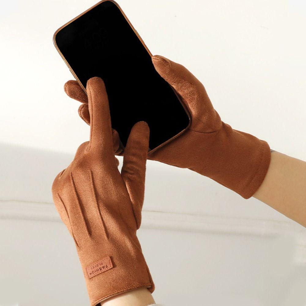 Soft Winter Cycling Gloves Thick Suede Gloves Gift Women Mittens  Girls