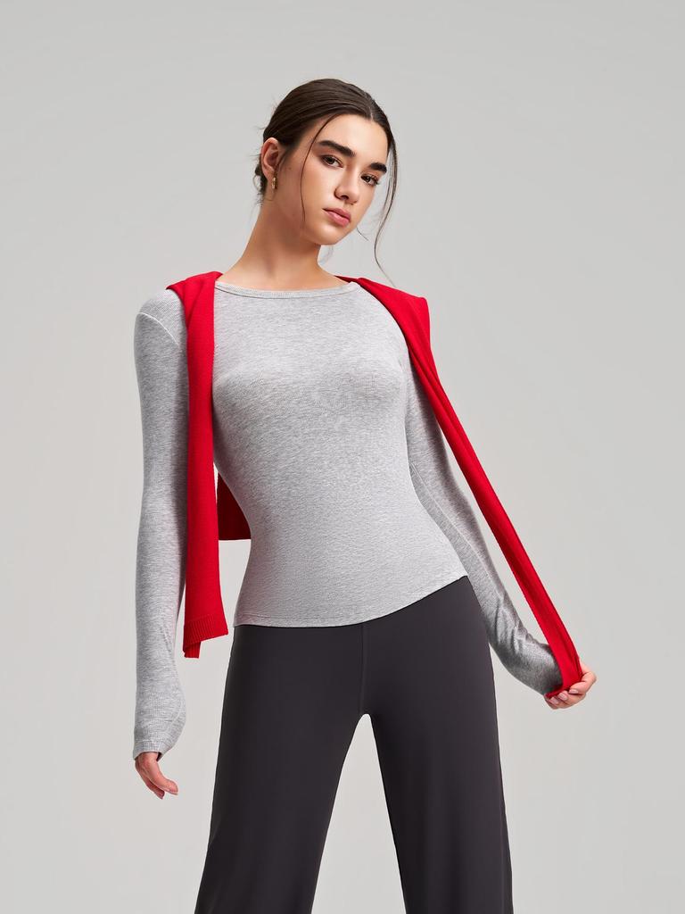 Premium High Elasticity Long Sleeve Yoga Top: Slimming & Stylish for Fitness, Running, and Casual Wear