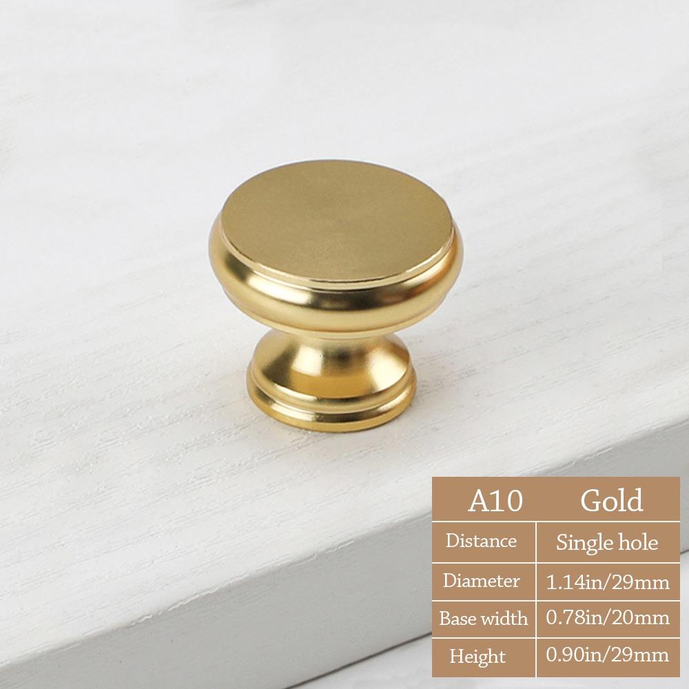 Gold Cupboard Knob Round Drawer Door Handle Simple Cabinet Drawer Knob  for Home