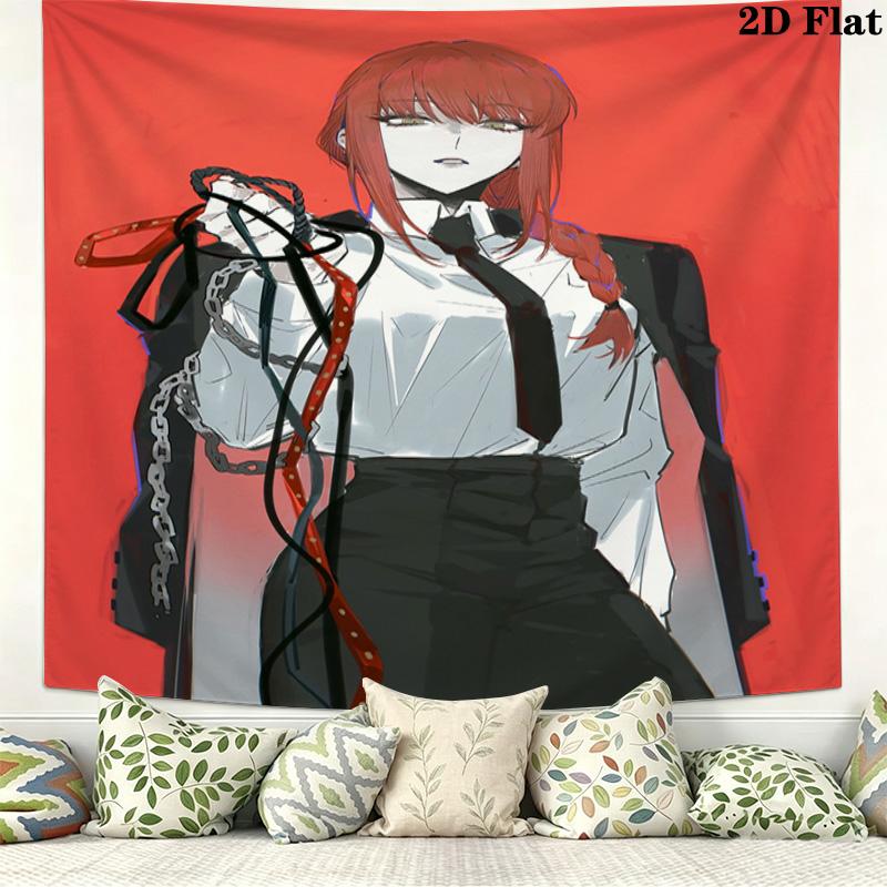 Chainsaw Man Wall Tapestry Aesthetic Wall Hanging Printed Fabric Blanket Decorative Tapestries For Bedroom Living Room Home Decor