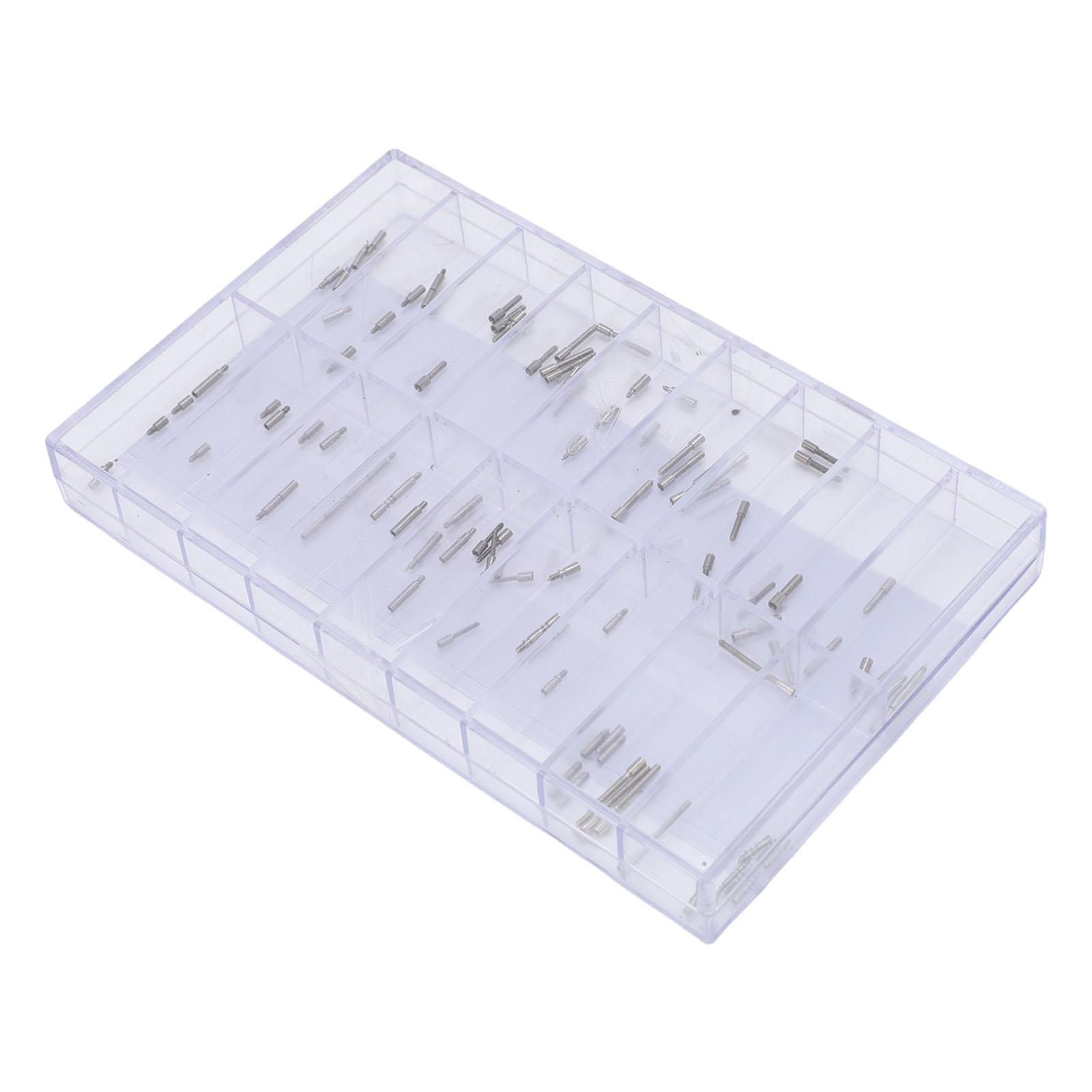 

90 Pcs Watch Stem Extender Stainless Steel Watch Winding Stem Extension Pole Set for Repair Replacement