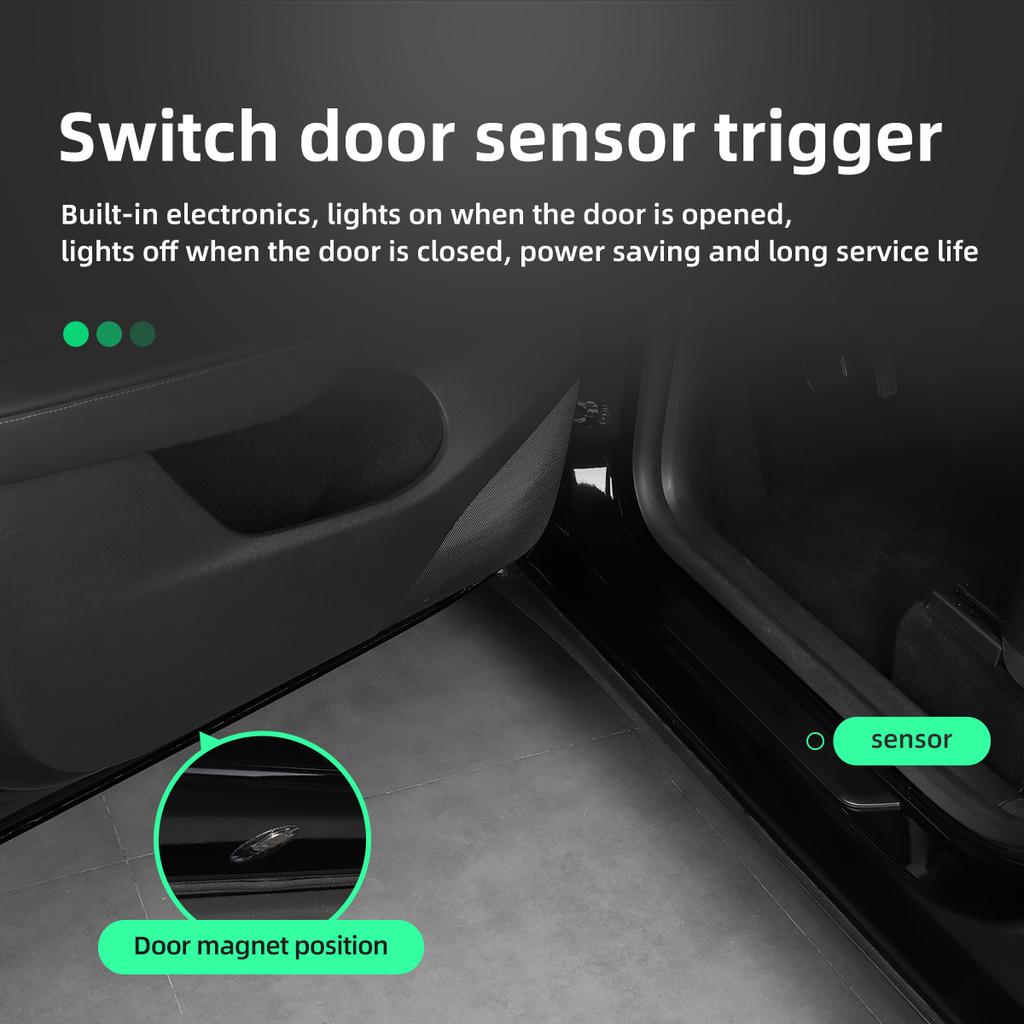 For Tesla Model 3 2021-2023 Car Threshold Bar Magnetic Induction LED Luminous Illuminated Welcome Pedal Model Y Auto Accessories