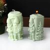 Christmas Silicone Candle Mold Santa Claus  Christmas Tree Cylinder Shape DIY Aromatherapy Candle Mold Gypsum Home Decoration