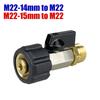 High Pressure Washer M22 Swivel Connnector With Ball Valve Switch On/off Function For Water Outlet Or Wash Gun