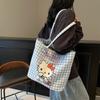 Cute Kitty Cat Canvas Bag, Girl's Handbag, One Shoulder, Summer Versatile Commuter, Large Capacity New Tote Bag