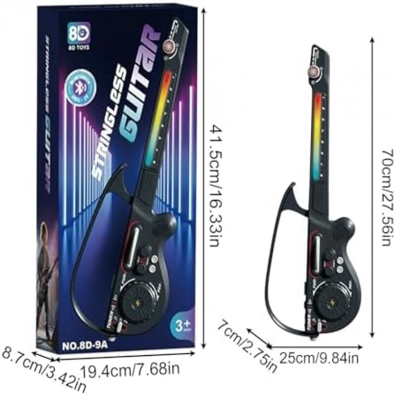 Iouyjiu Kindergitarre - Saitenloses Kabelloses Lernspielzeug, Musik Bassgitarren Spielset - Für Jugendliche Kinder