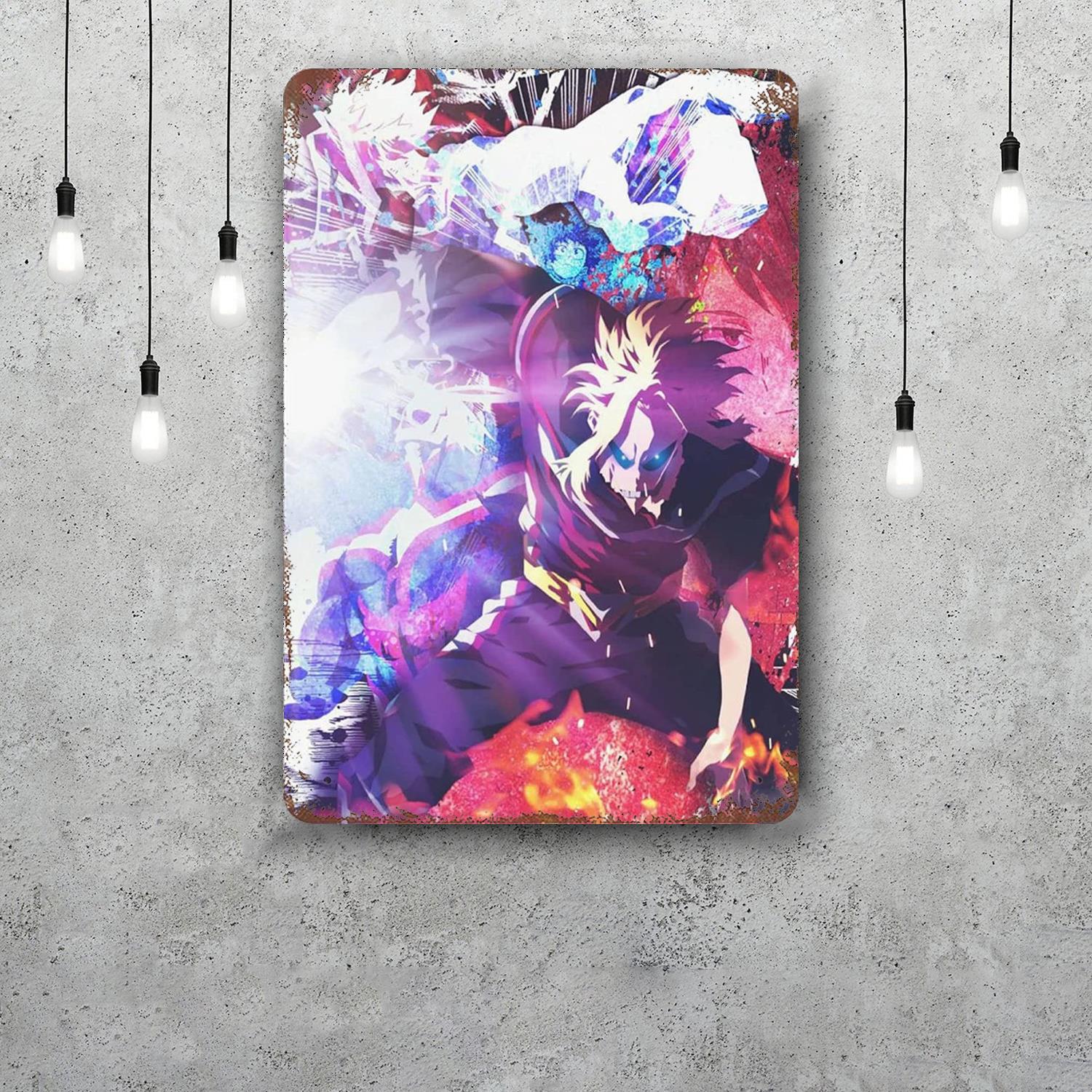 

all might Cartoon Decor Poster Vintage Tin Sign Metal Sign Decorative Plaque for Pub Bar Man Cave Club Wall Decoration 20x30cm（7.8x11.8inch）