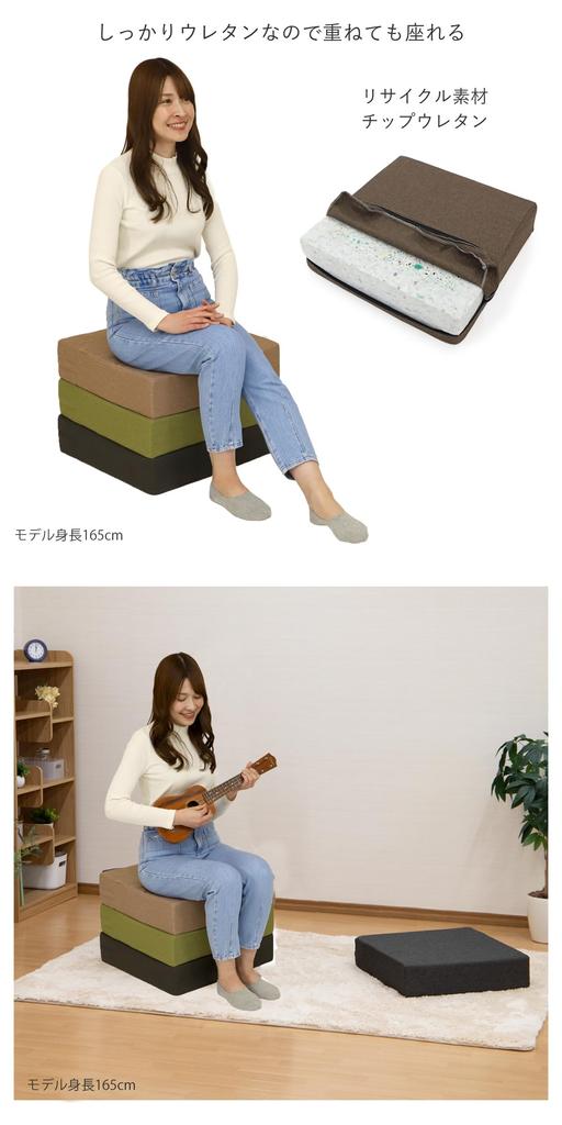 [Zaisu Senka] Firm Urethane Floor Cushion 2 (Brown)