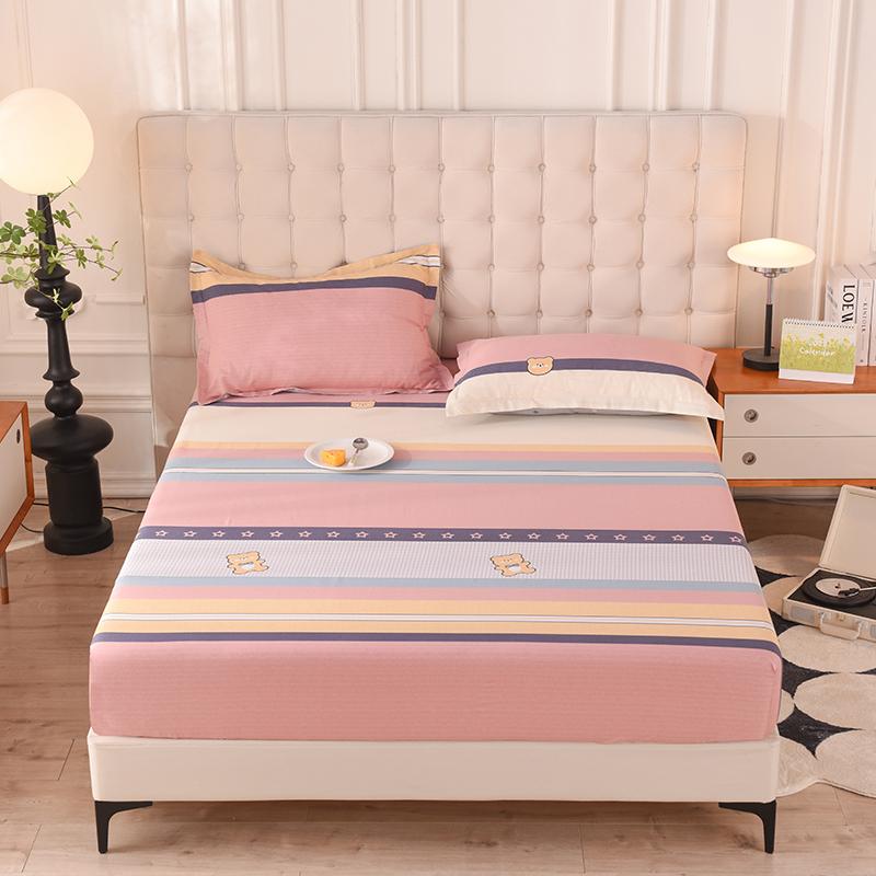 Cartoon Mattress Cover with Elastic Band Fitted Sheet Home Full Size Single Double Linen Bed Bedding (Without Pillowcase)