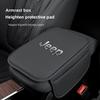 PU Leather Car Armrest Box Pad with Storage Bag for Renegade Wrangler JK JL Grand Center Console Protector Auto Accessories