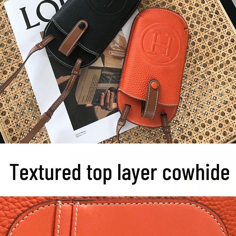 Women's Leather Crossbody Phone Bag - 2025 Summer Collection, Elegant & Compact Design