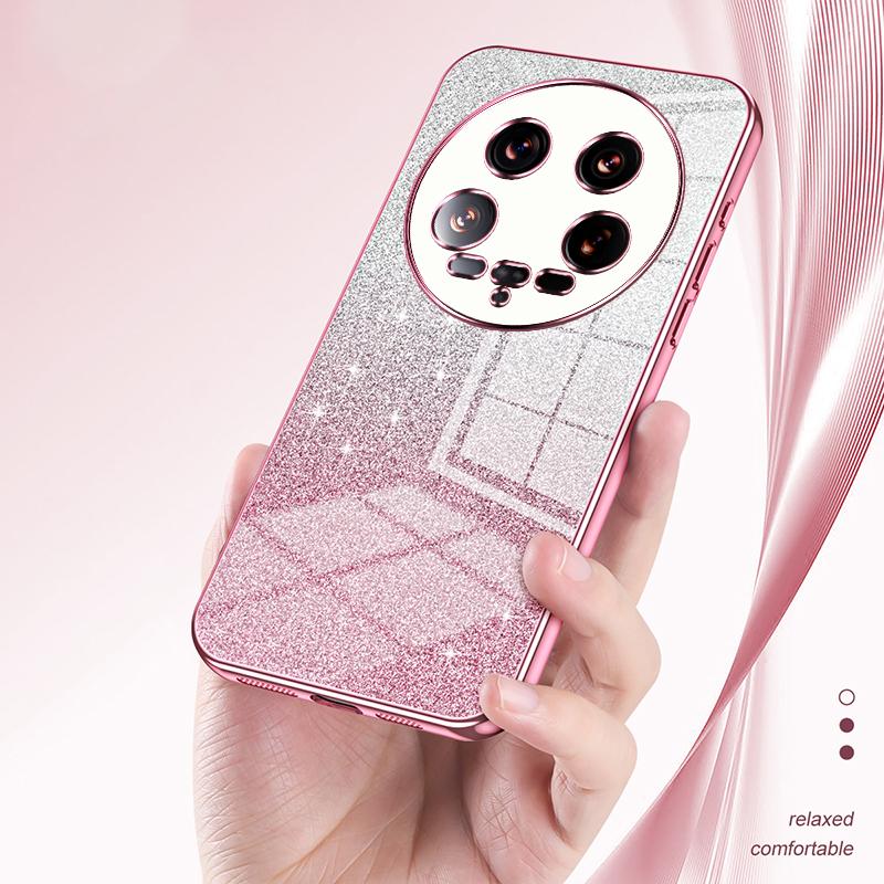 Phone Shell for Xiaomi 14 Ultra Electroplating Design Gradient Glitter Cell Phone Case