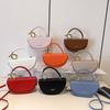 2025 New Fashionable Retro Semi-round Saddle Bag Texture Work Commuter One-shoulder Handbag Female