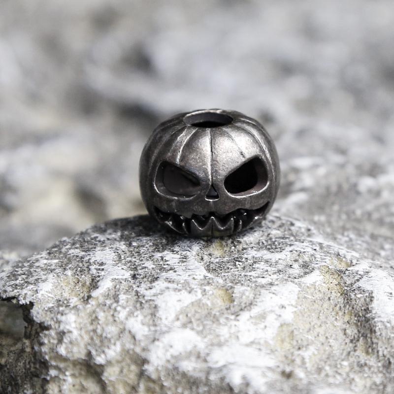 Halloween Pumpkin Skull Face Lantern EDC Brass Knife Beads DIY Woven Paracord Lanyard Pendants EDC Slider Accessories
