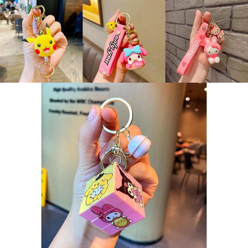 Adorable Sanrio Soft Rubber Keychain Wallets Ideal For Gifting And Collecting