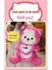 Extra Large Strawberry Bear Plush Hug Pillow - Stuffed Toy for Sleeping and Gift for Girls and Children