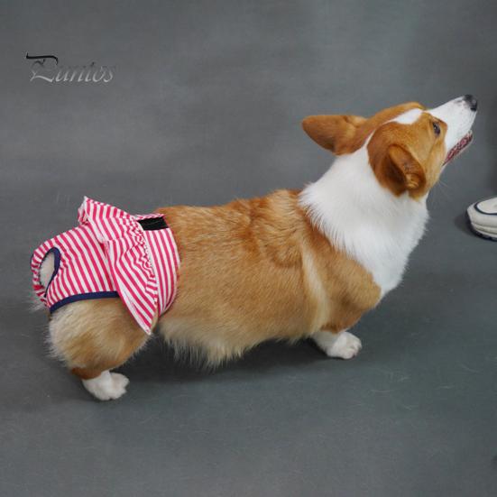 Dog Menstrual Pants Female Dog Sanitary Pants Dog Period Panties Breathable Stripe Pattern Prevents Soiling Harassment Female Dog Diaper Briefs for