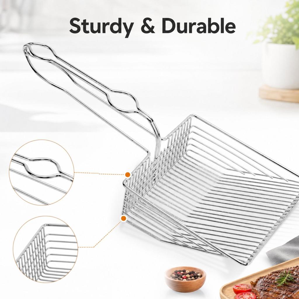 Litter Scoop with Sifting Filter, Litter Box Cleaning Tool for Cats