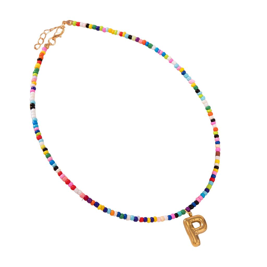 Colorful Initial Necklaces Christmas Gifts for Girls Grandkids Teenage Birthday Gifts, Gold Letter Pendent Necklace Jewelry