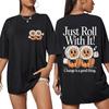 Funny Just Roll with It Sushi Cartoon Meme T Shirt Change Is A Good Thing Men Women T-shirt Ove
