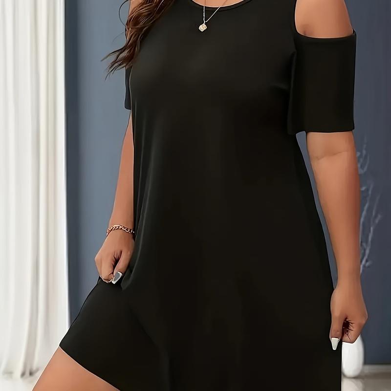 Spring and Summer European Style Plus Sizemm Women Clothing Short Sleeve Off-shoulder Size Maxi Dress