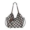 Retro Plaid Relaxed Large-Capacity Tote Bag for Women 2025 Fashion New Casual Commuting Shoulder Underarm Bag