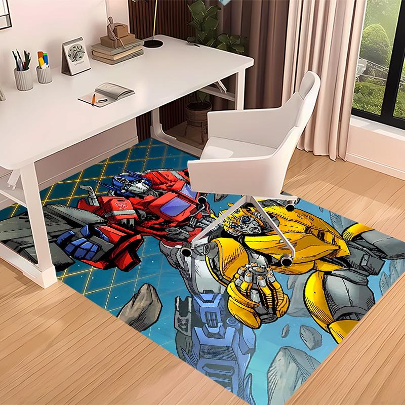 Bumblebee and Optimus Prime Printed Absorbent Washable Carpet, Non-Slip Bathroom Mats, Kitchen Rugs, Yoga Mat,Living Room Entrance, Camping Picnic Rug